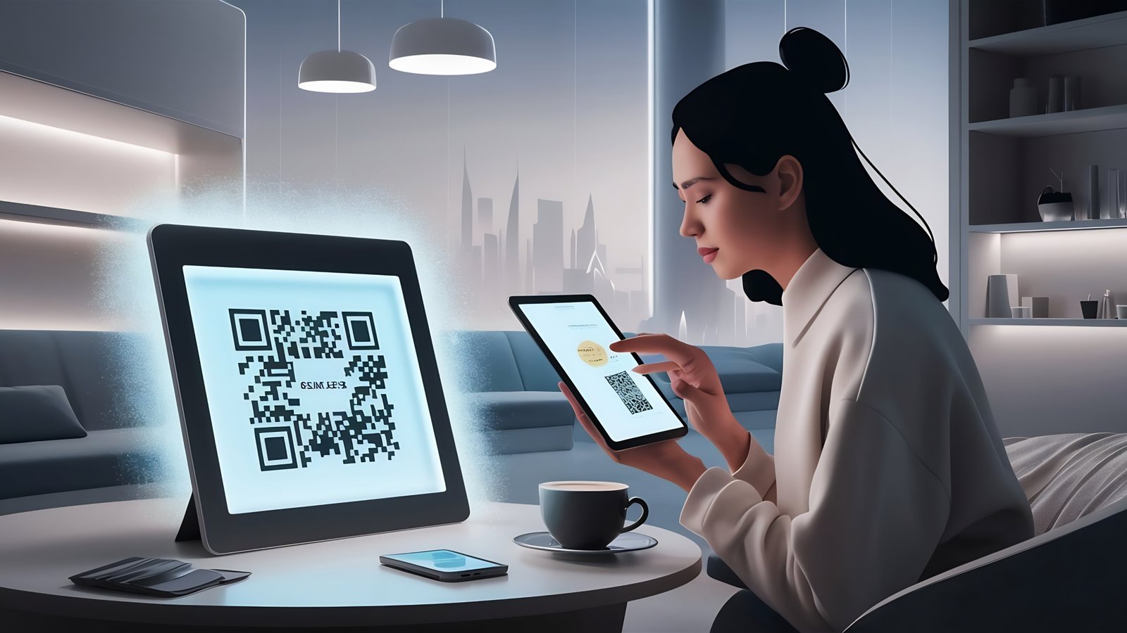 QR review interaction visual